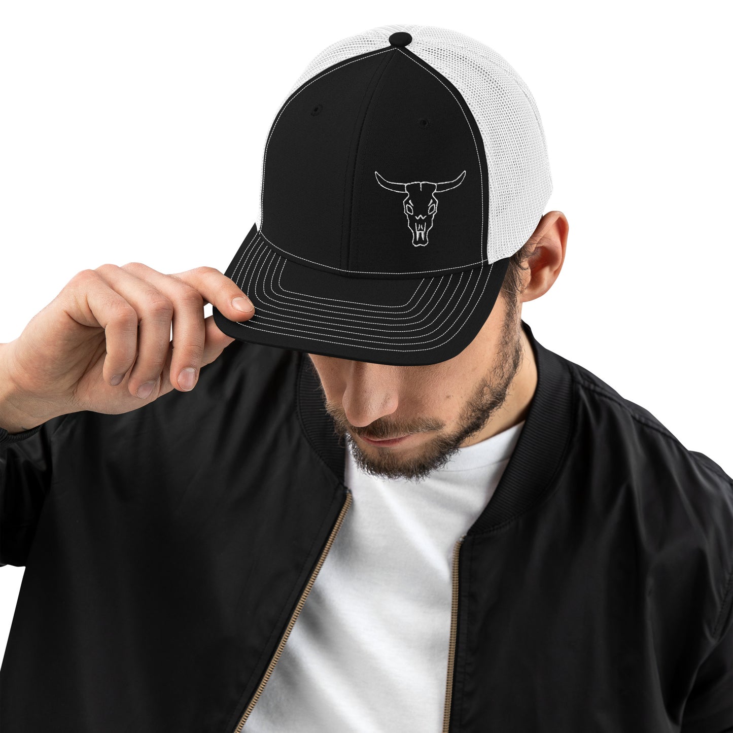 Bull Skull Snapback Hat